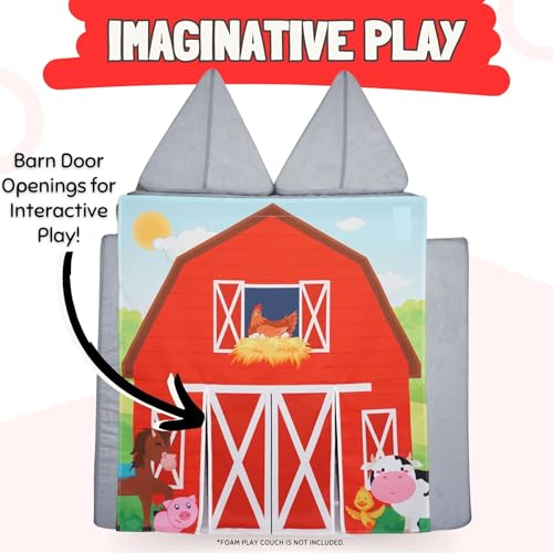 Image of Couch Swag Play Panel for Childrens Foam Sofa Kids Couch (Barn)