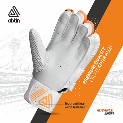 Image of ABTIN | The Advance Series Batting Gloves | Boy Size | Premium Leather Palm (Orange) (Right Hand)
