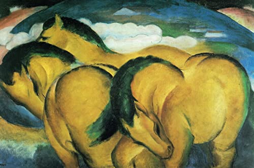 Poster Kandinsky Chevaux jaunes cadeau idéal actrice fan anime