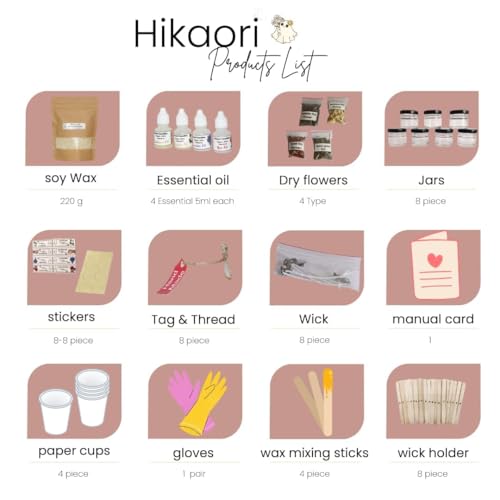 Image of Candle Making Kit | Candle Making Kit | Soy Wax | Glass Jars | Rose, Lavender, Jasmine, Sandalwood Fragrance Oils | Wick Holder | Scented Kit & More (Regular Kit)