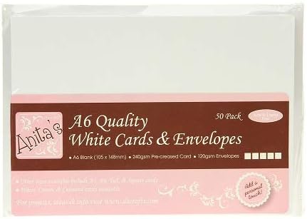 docrafts Anita's Cards/Envelopes A6, White, 50-Pack
