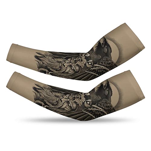 Tatouage temporaire Viking manches bras complet motif loup Fenrir Odin vintage homme