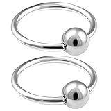 bodyjewellery 2pcs 18g Captive Bead Ring steel Cartilage Hoop BCR Rook Black Nose Tragus Snake Bite Helix Conch Eyebrow Daith 10mm