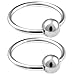 bodyjewellery 2pcs 18g Captive Bead Ring steel Cartilage Hoop BCR Rook Black Nose Tragus Snake Bite Helix Conch Eyebrow Daith 10mm