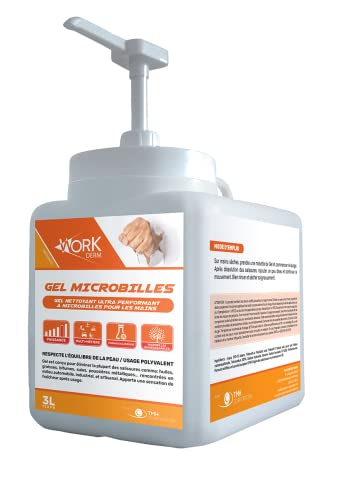 Gel limpiador Atelier de microbolas para manos – Suelos intensos – Gel rojo 3 L – Bomba integrada