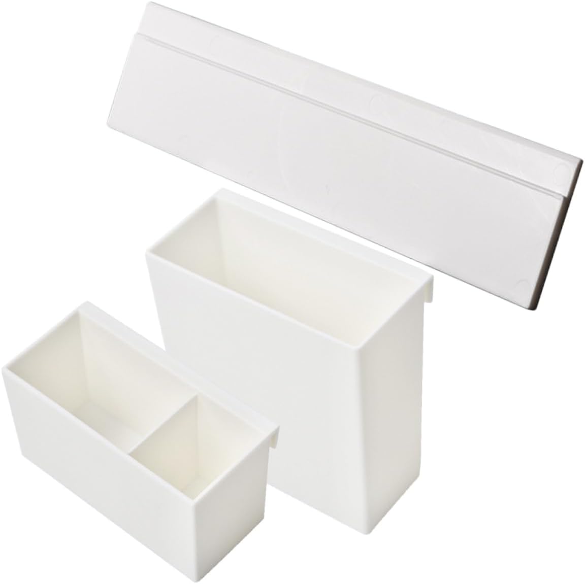 VOSAREA Hanging Basket for Bathroom Wall Mount Organizer 2pcs Set White Makeup Sundries Storage Holder