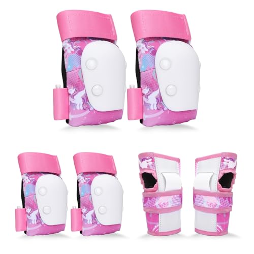 YooxArmor Zestaw ochraniaczy na kolana i łokcie dla dzieci 3-5/5-8, ochraniacze na kolana dla małych dzieci, zestaw sprzętu ochronnego do jazdy na rolkach, jazdy na rowerze, deskorolce, łyżwiarstwie