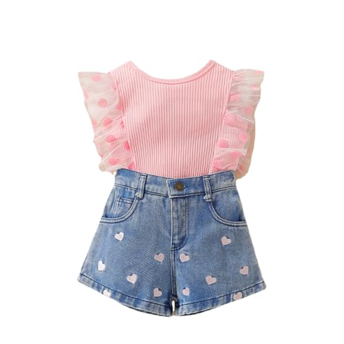 TAOJIAN Infant and Toddler Baby Girls Kids Sleeveless Shirts and Short Pants Summer Clothes Sets