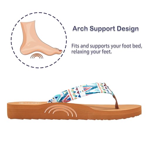 Ampeo Women's Arch Support Flip Flops Comfortable Casual Summer Beach Thong Sandals