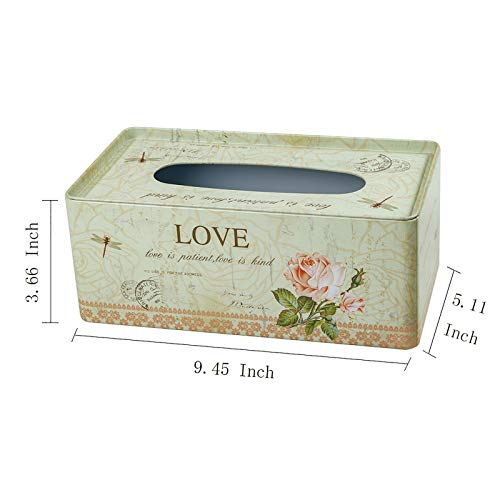 Philpety Decorative Metal Tissue Holder Country Rural Rectangular Tissue Box Cover - Bathroom, Kitchen, Office Room #TOP1