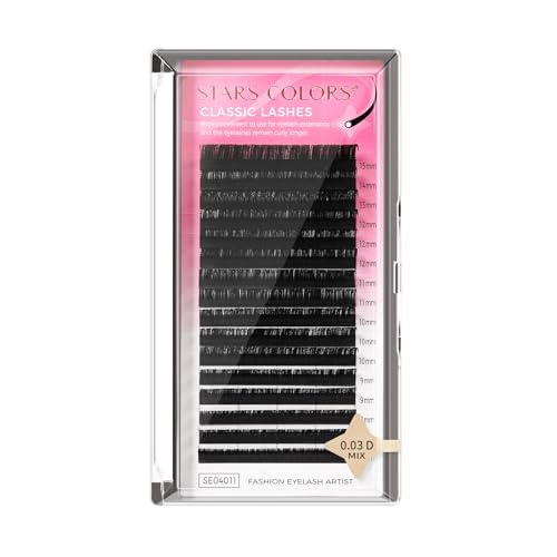 Eyelash Extensions 0.03/0.05/0.07/0.10/0.15/0.20 C CC D DD Curl 7-15mm Individual Lashes Premium Classic Lash Soft Matte Dark Professional Eyelashes Extension(0.03-D-MIX)