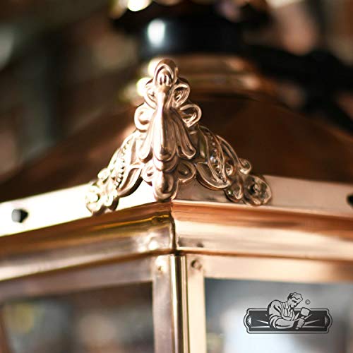 Black Country Metal Works Large Copper Top Fix Hanging Corner Wall Lantern Suspensded Light 66 x 48cm steampunk buy now online Black Country Metal Works Large Copper Top Fix Hanging Corner Wall Lantern Suspensded Light 66 x 48cm steampunk buy now online
