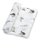 LollyBanks Muslin Swaddle Blankets for Boys and Girls, 100% Cotton Baby Blanket, Large 47 x 47 Inches Soft and Breathable Swaddles for Newborns, Baby Essentials, Registry (Music Instrument Print)