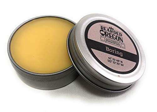 Bearded Oregon Mustache Wax - Boring Scent, 1 oz - Unscented - All Natural Ingredients, Shapes Mustache, Extra Strong Hold