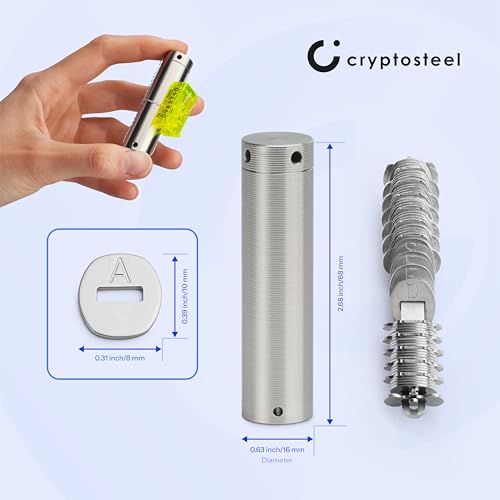 Cryptosteel Seed12 Metal Backup | Fireproof & Waterproof Cold Wallet for 12-Word BIP39 Seed Phrase | Secure Storage for Passwords & Private Keys | Compatible with Hardware Wallets (classic)