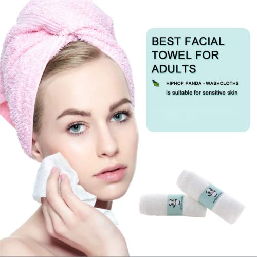 image for HIPHOP PANDA Baby Washcloths, Rayon Made from Bamboo - 2 Layer Ultra S