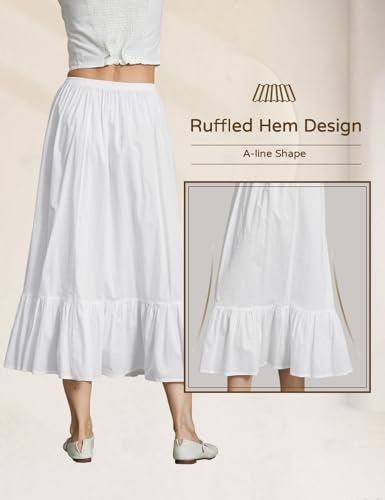 Women 100% Cotton Half Slip Dress for Under Dresses Long Underskirt Non Cling3