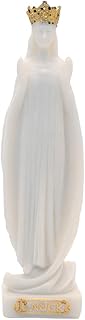 VILLAGE GIFT IMPORTERS 5" White Our Lady of Knock of Ireland Statue | Blessed Mother Statue Wearing a Gold-Tone Crown and White Robes | Catholic Home Devotional Decoration