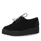 Schuhspitze: rund s.Oliver 23624-29 Damen Schnürschuh Samt-Material Innensohle aus Lederimitat, Groesse 40, schwarz