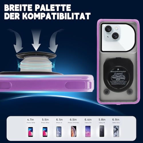 Pochette étanche smartphone IPX8 violette pour téléphone 6,95 pouces - 3