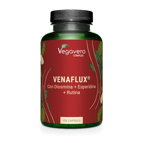 Vegavero Diosmina + Esperidina Alto Dosaggio | 120 caspule | 100% NATURALE con Rutina, Ippocastano e Rusco | Integratore Flavonoidi per Microcircolo, Circolazione Gambe e Vene Varicose | Vegan
