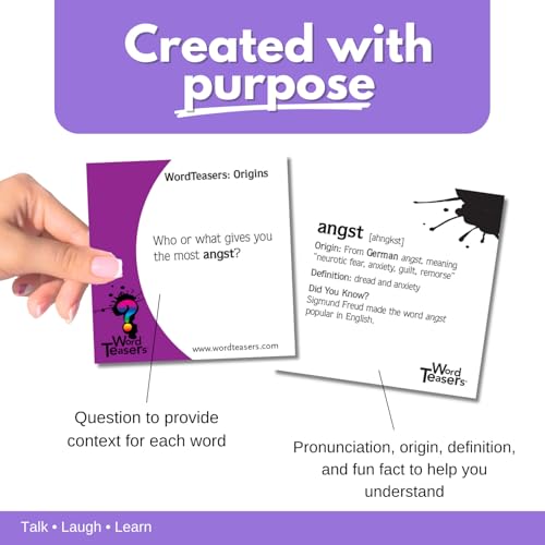 Image of WORD TEASERS Origins - Vocabulary Game for Kids 10+ - Fun Family Conversation Starters - Literacy Game & Vocabulary Builder for Middle School - 150 Flash Cards