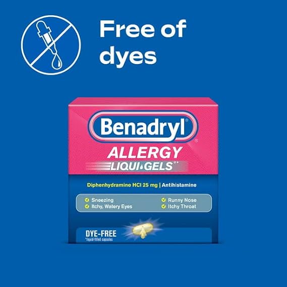 Benadryl Allergy Dye-Free 25 mg Liqui-Gels 24 ea (Pack of 3)