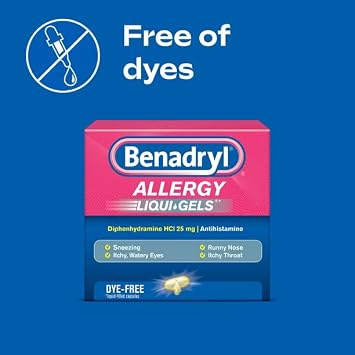 Benadryl Allergy Dye-Free 25 mg Liqui-Gels 24 ea (Pack of 3)