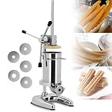 DEEguess Churro Manual 2l/3l - Cubo Desmontable, Máquina Churrera Española Vertical De Acero Inoxidable - 5 Moldes, Máquina Comercial para Hacer Churros Españoles 3L
