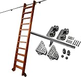Rollleiter-Hardware-Set, Schiebeleiter, Schienensystem, Rundrohr-Rollschienen (1 m, 6 m), 400 cm Schienen-Kit mit Rollen für reibungsloses Gleiten, 4 m Leiterzubehör