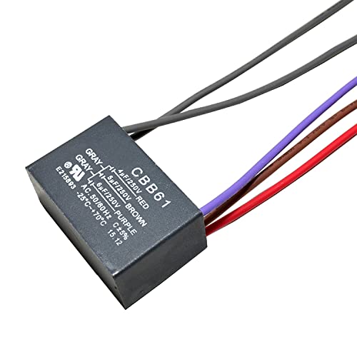 Image of HQRP Capacitor Compatible with Hampton Bay Ceiling Fan 4uf+5uf+6uf 5-Wire CBB61 UL Listed