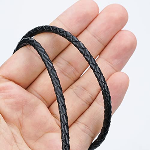 Lystaii 5.5 Yards Genuine Leather Cord 4Mm Round Braided Bolo Leather Cord Brown Leather Strip Braiding Antique Leather Strap 5M Long For Bracelet Necklace Beading Diy #TOP5
