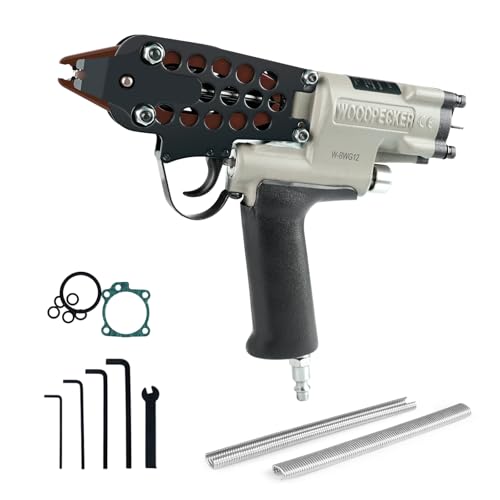WOODPECKER BWG12 Pince pneumatique à anneau de porc de 1,8 mm à 2,1 mm de diamètre de fermeture pour cerclage, clôture, cages