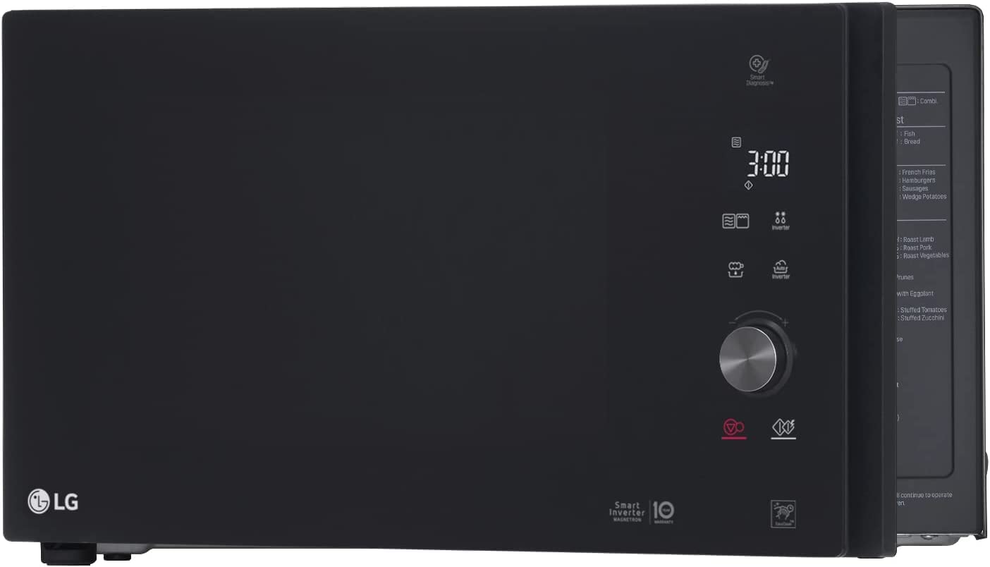 LG MH7265DPS Forno Microonde Smart Inverter con Grill al Quarzo, 32 Litri, 1200 W, Programmi Automatici, Livelli di Potenza Regolabili, Piatto Microonde Crispy Incluso - Nero 30.7 x 54.4 x 44.1cm