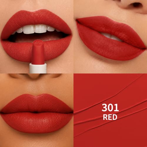 Image of FOCALLURE Red Matte Lipstick - Hydrating, Non-Drying, Full Coverage 301