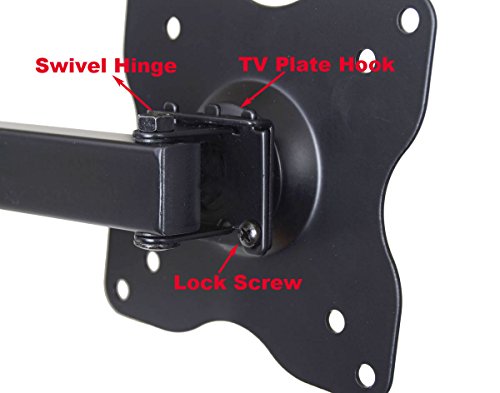 Videosecu Ml12B Tv Lcd Monitor Wall Mount Full Motion 15 Inch Extension Arm Articulating Tilt Swivel For Most 19"-31" Led Tv Flat Panel Screen With Vesa 100X100, 75X75 1Kx #TOP5