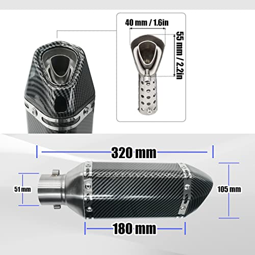 Motorcycle Full Exhaust System Pipe Slip On Muffler Compatible With Yamaha Mt07 Mt-07 Fz07 Fz-07 2014-2022 Xsr700 2016-2018 #TOP5