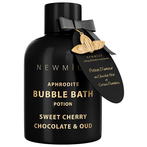 Baño de burbujas de alta calidad, burbujas espumosas de larga duración, baño romántico para parejas, amor chocolate cereza e hidratación de ud, alivio relajante del estrés, regalo calmante de spa para