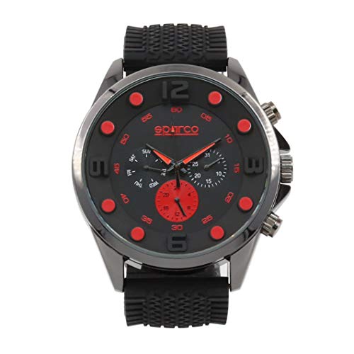 Preisvergleich Produktbild Sparco Quarzuhr Marc schwarz / rot 48 mm