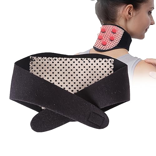 Wärmekissen Nackenstütze, Nacken Heizkissen, Nackenwärmer, Turmalin Selbsterwärmender Nackengürtel, Selbsterwärmender Nackenstütze Bandage, Nackenkissen Heizkissen für Schmerzen Linderung (Schwarz)