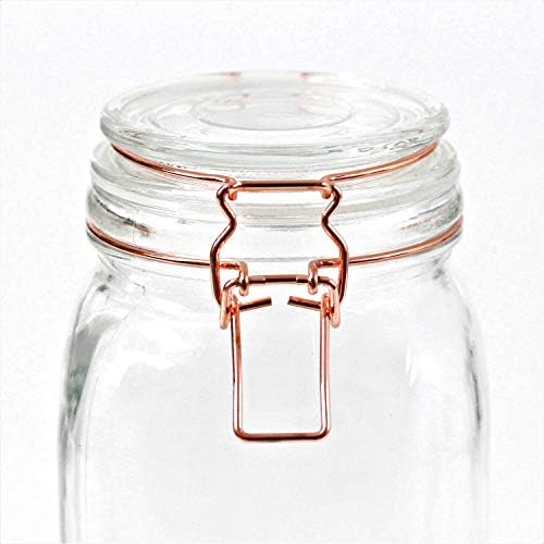 1.5L Glass Copper Clip Top Storage Jar Spice Preserve