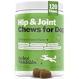 Deley Naturals Hip and Joint Supplement for Dogs - Glucosamine for Dogs with MSM, Turmeric, Chondroitin & Collagen Supplements - Joint Support Chews for Mobility, Flexibility & Comfort - 120 Chews