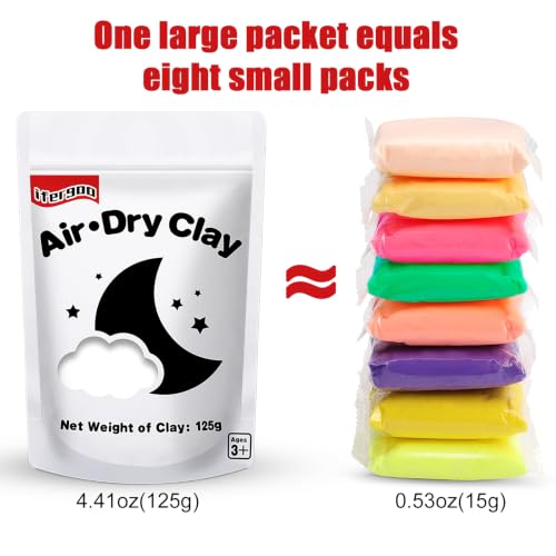 Image of ifergoo 125g White Air Dry Clay, 4.41 oz Foam Magic Modeling Clay for Kids