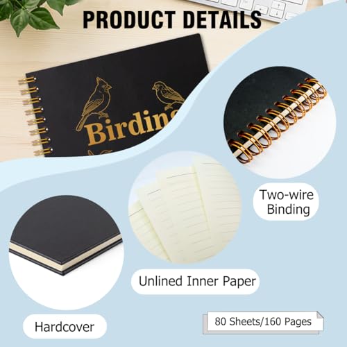 Carnet d'observation des oiseaux avec couverture rigide haute résistance