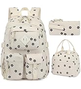 Lroiutian Corduroy 3-Piece Backpack Set For Girls Boys School