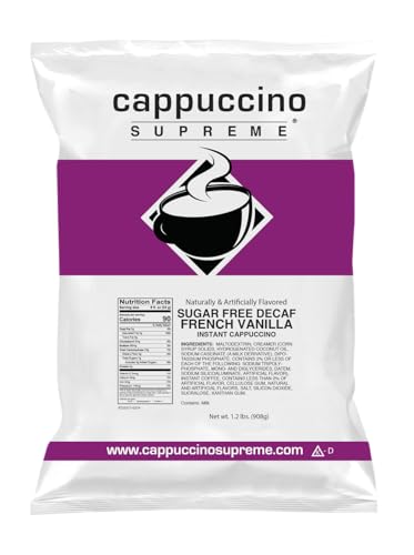 Cappuccino Supreme 1.2 lb bag Sugar Free Decaf French Vanilla Instant Cappuccino Mix