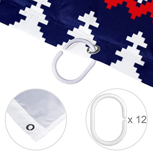 Rideau de douche cerf de Noël bleu coloré drôle 66x183cm imperméable - 5