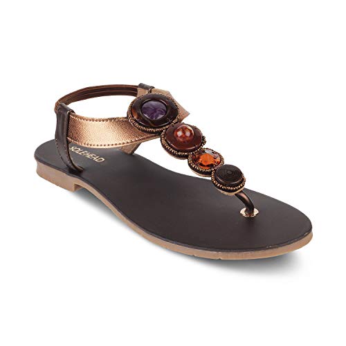 Image of SOLE HEAD Brown Flat Women Sandal