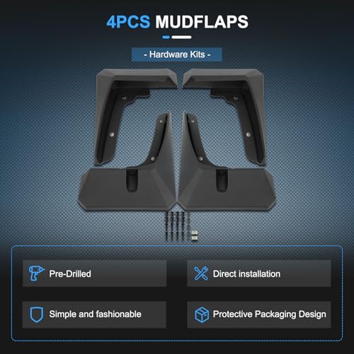 Image of ECCPP 4Pcs Mud Flaps Splash Guards Replacement for 2024-2024 for Kia EV9 Front & Rear Mud Guards