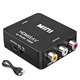 HorizonMega HDMI AV変換コンバーター HDMI to RCA 変換 アダプター 1080P対応 端子変換 3色端子 アナログ出力対応 PS2/PS3/PS4/Wii/ゲームキューブ/スーパーファミコン/カーナビ/VHS/DVD/TV用 RCA 変換 ケーブル USB給電付き